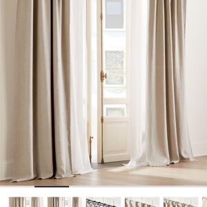CB2 Cream and Tan Curtains